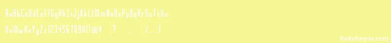Gothik107-fontti – valkoiset fontit keltaisella taustalla