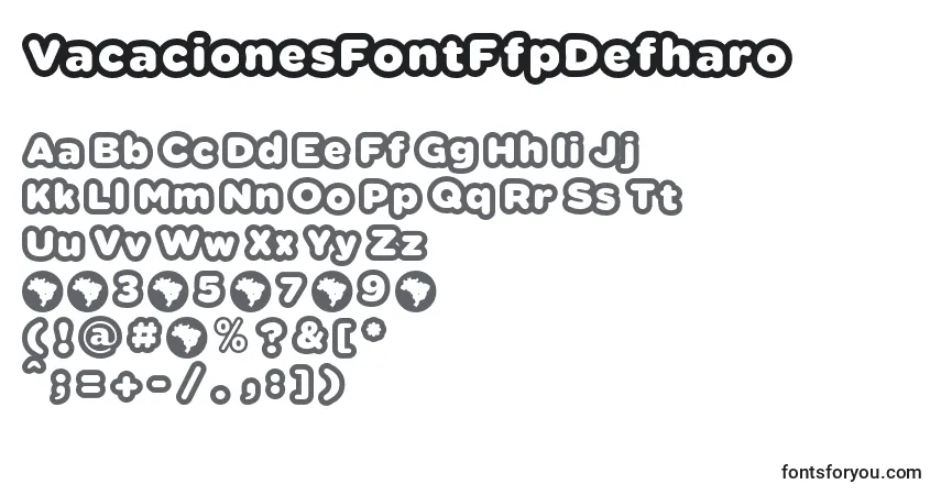 VacacionesFontFfpDefharo (70392) Font – alphabet, numbers, special characters
