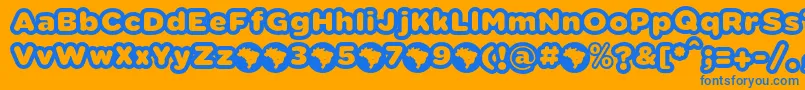 フォントVacacionesFontFfpDefharo – オレンジの背景に青い文字