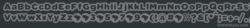 VacacionesFontFfpDefharo-fontti – harmaat kirjasimet mustalla taustalla