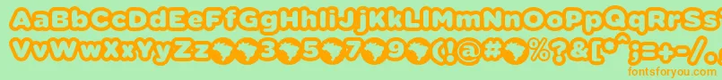 VacacionesFontFfpDefharo Font – Orange Fonts on Green Background