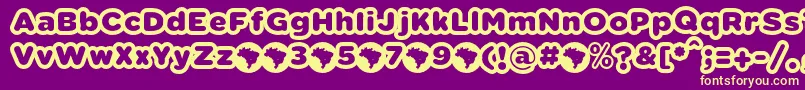 VacacionesFontFfpDefharo Font – Yellow Fonts on Purple Background