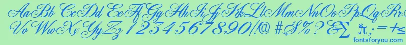 YorkshireDb Font – Blue Fonts on Green Background