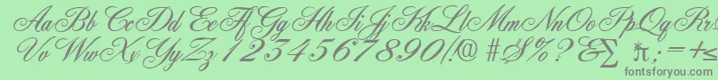 YorkshireDb Font – Gray Fonts on Green Background