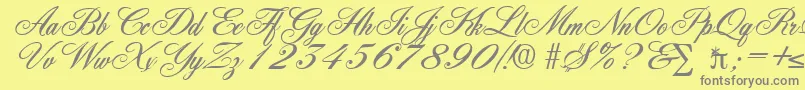 YorkshireDb Font – Gray Fonts on Yellow Background