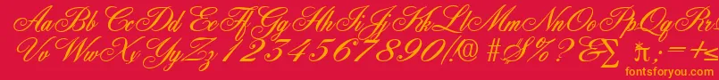 YorkshireDb Font – Orange Fonts on Red Background