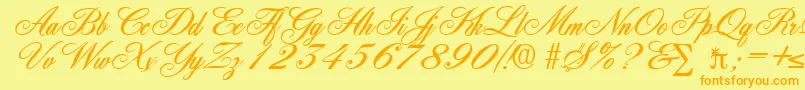 YorkshireDb Font – Orange Fonts on Yellow Background
