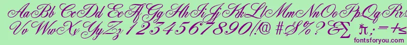 YorkshireDb Font – Purple Fonts on Green Background