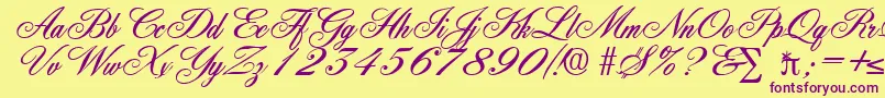 YorkshireDb Font – Purple Fonts on Yellow Background