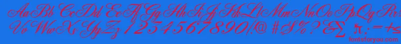 YorkshireDb Font – Red Fonts on Blue Background