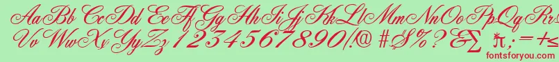 YorkshireDb Font – Red Fonts on Green Background