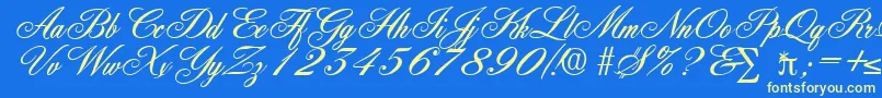 YorkshireDb Font – Yellow Fonts on Blue Background