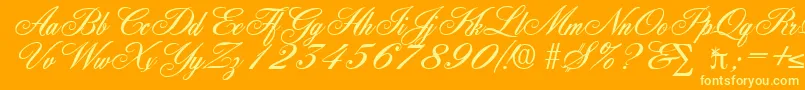 YorkshireDb Font – Yellow Fonts on Orange Background