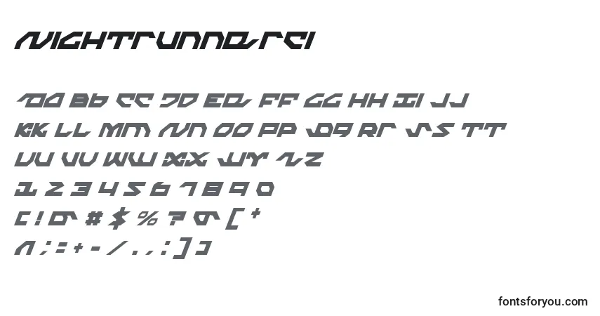 Шрифт Nightrunnerci – алфавит, цифры, специальные символы