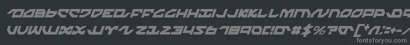 Nightrunnerci-fontti – harmaat kirjasimet mustalla taustalla