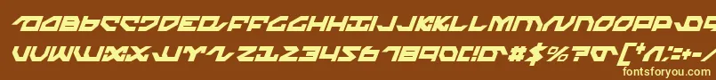 Nightrunnerci-fontti – keltaiset fontit ruskealla taustalla