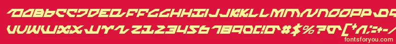 Nightrunnerci Font – Yellow Fonts on Red Background