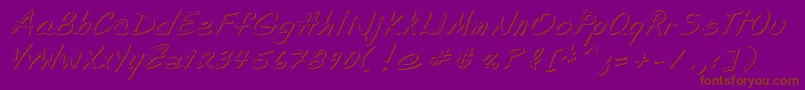 ShadeOfAdelyne Font – Brown Fonts on Purple Background