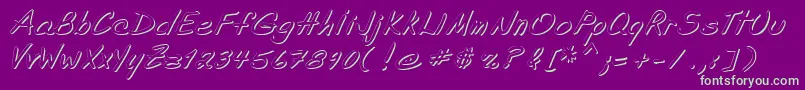 ShadeOfAdelyne Font – Green Fonts on Purple Background