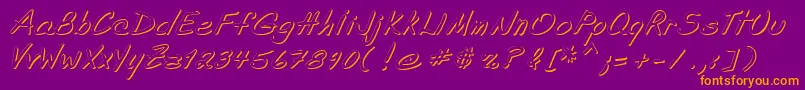 ShadeOfAdelyne Font – Orange Fonts on Purple Background