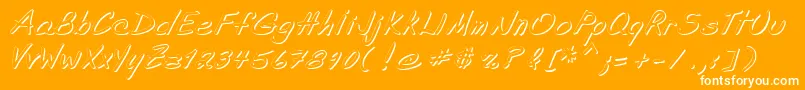 ShadeOfAdelyne-Schriftart – Weiße Schriften auf orangefarbenem Hintergrund