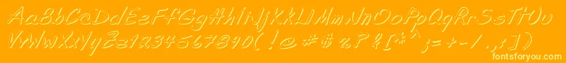 ShadeOfAdelyne-Schriftart – Gelbe Schriften auf orangefarbenem Hintergrund