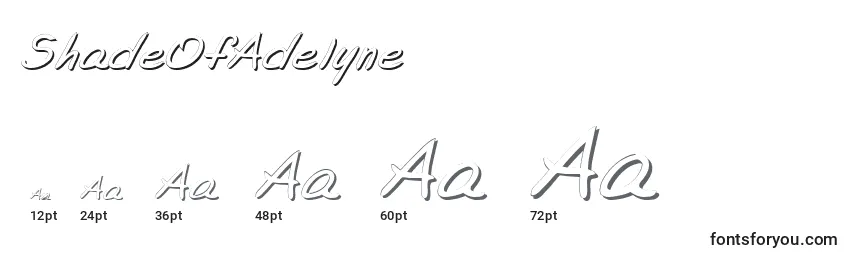 Größen der Schriftart ShadeOfAdelyne