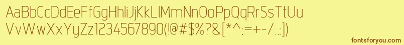 IntropolLight Font – Brown Fonts on Yellow Background