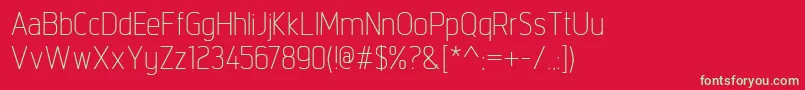 フォントIntropolLight – 赤い背景に緑の文字