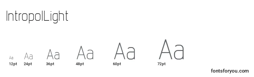 IntropolLight Font Sizes