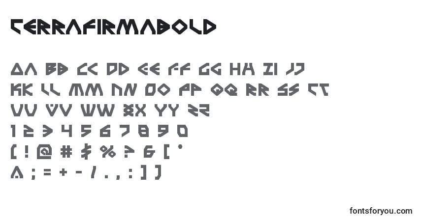 Шрифт Terrafirmabold – алфавит, цифры, специальные символы