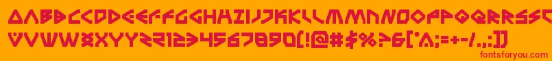 Terrafirmabold-Schriftart – Rote Schriften auf orangefarbenem Hintergrund