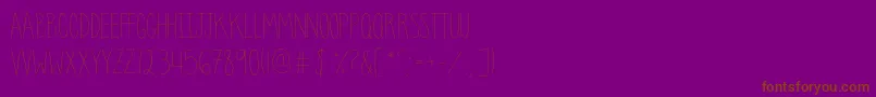 CleanUpYourMess-Schriftart – Braune Schriften auf violettem Hintergrund