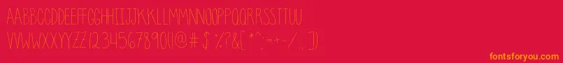 フォントCleanUpYourMess – 赤い背景にオレンジの文字