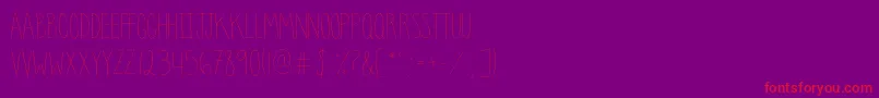 CleanUpYourMess-Schriftart – Rote Schriften auf violettem Hintergrund