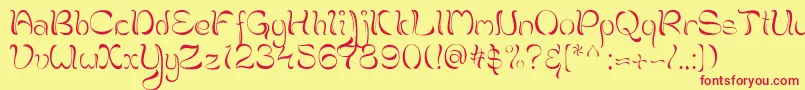 Brahmi Font – Red Fonts on Yellow Background