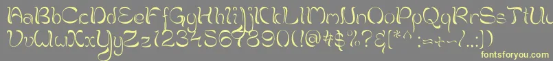 Brahmi Font – Yellow Fonts on Gray Background
