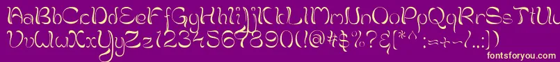 Brahmi Font – Yellow Fonts on Purple Background