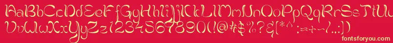 Brahmi Font – Yellow Fonts on Red Background