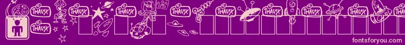SpaceShop Font – Pink Fonts on Purple Background
