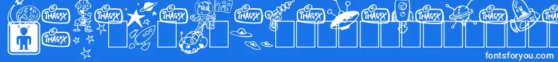 SpaceShop Font – White Fonts on Blue Background
