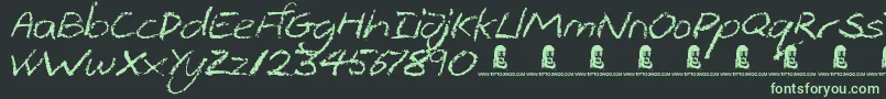 ThePits Font – Green Fonts on Black Background