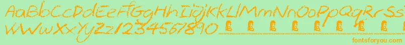 ThePits Font – Orange Fonts on Green Background