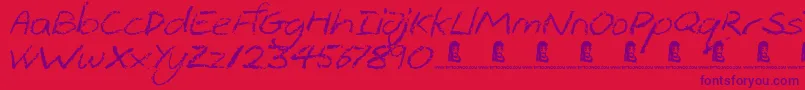 ThePits Font – Purple Fonts on Red Background