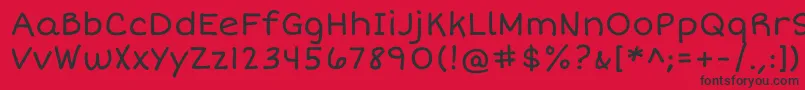 フォントShortstackRegular – 赤い背景に黒い文字