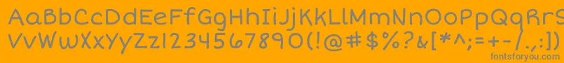 ShortstackRegular-Schriftart – Graue Schriften auf orangefarbenem Hintergrund