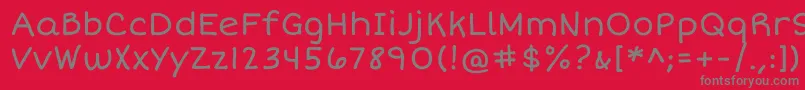 フォントShortstackRegular – 赤い背景に灰色の文字