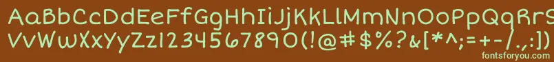 ShortstackRegular-fontti – vihreät fontit ruskealla taustalla