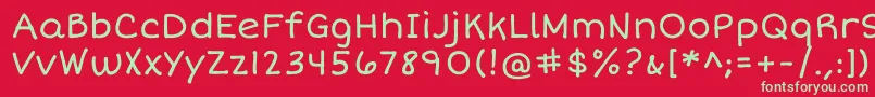 ShortstackRegular Font – Green Fonts on Red Background