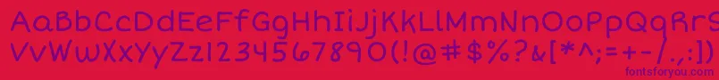 ShortstackRegular Font – Purple Fonts on Red Background